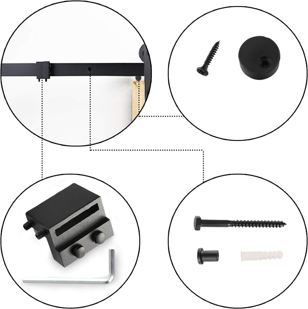 6.6ft Sliding Barn Door Hardware Kit Carbon Steel X23108