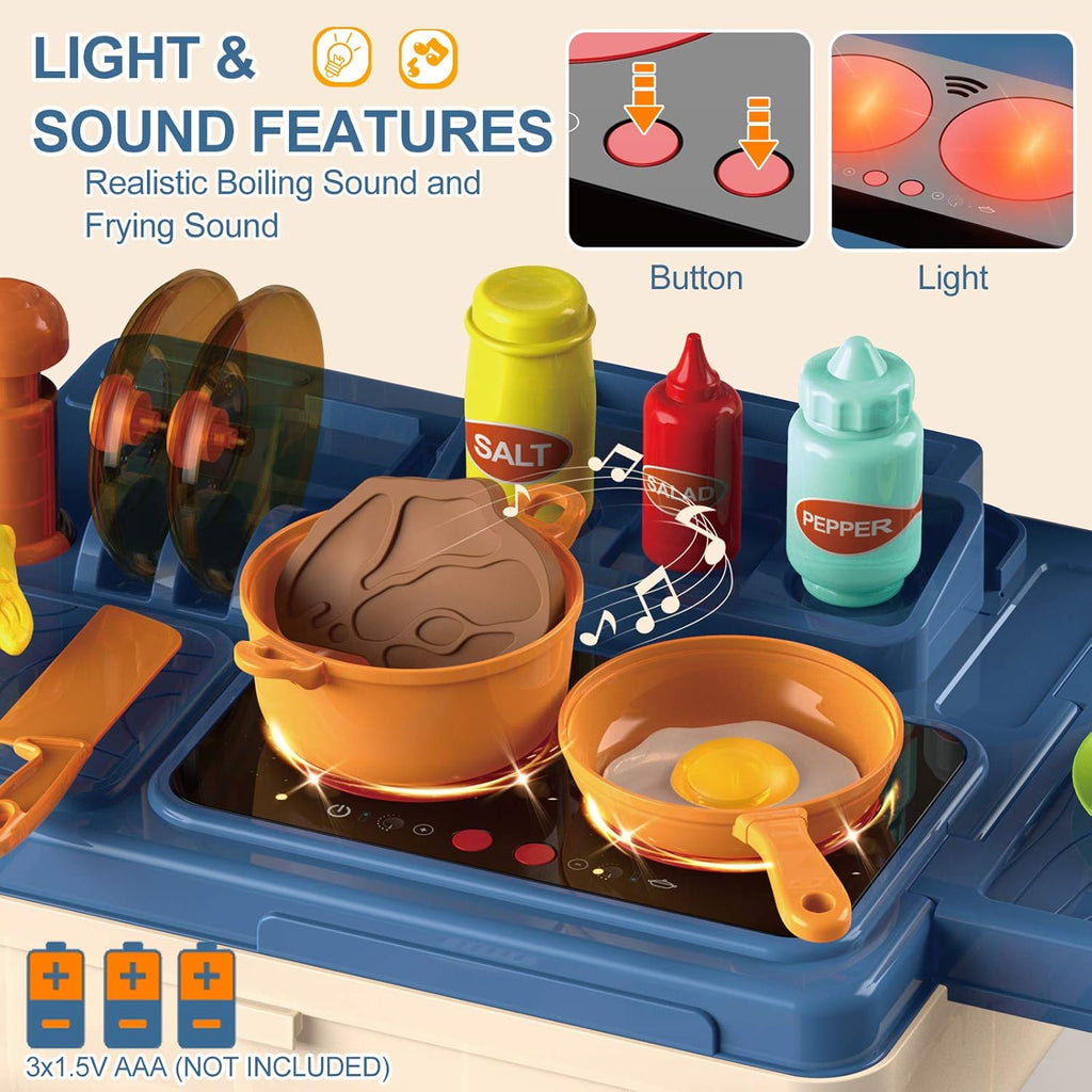 4 in 1 Kitchen Playset with 41pcs Realistic Cooking Accessories R40514