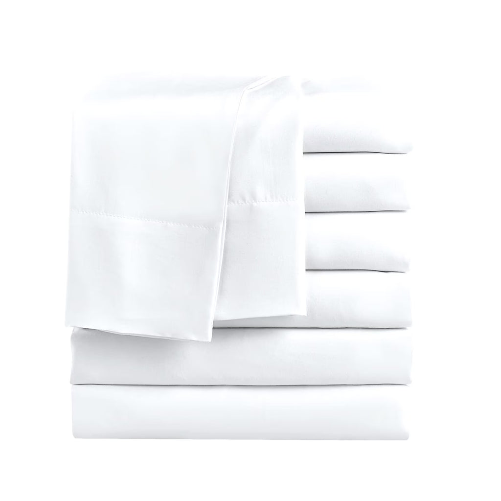 White Cooling Microfiber Twin Size Flat Sheets 6-Pack A726