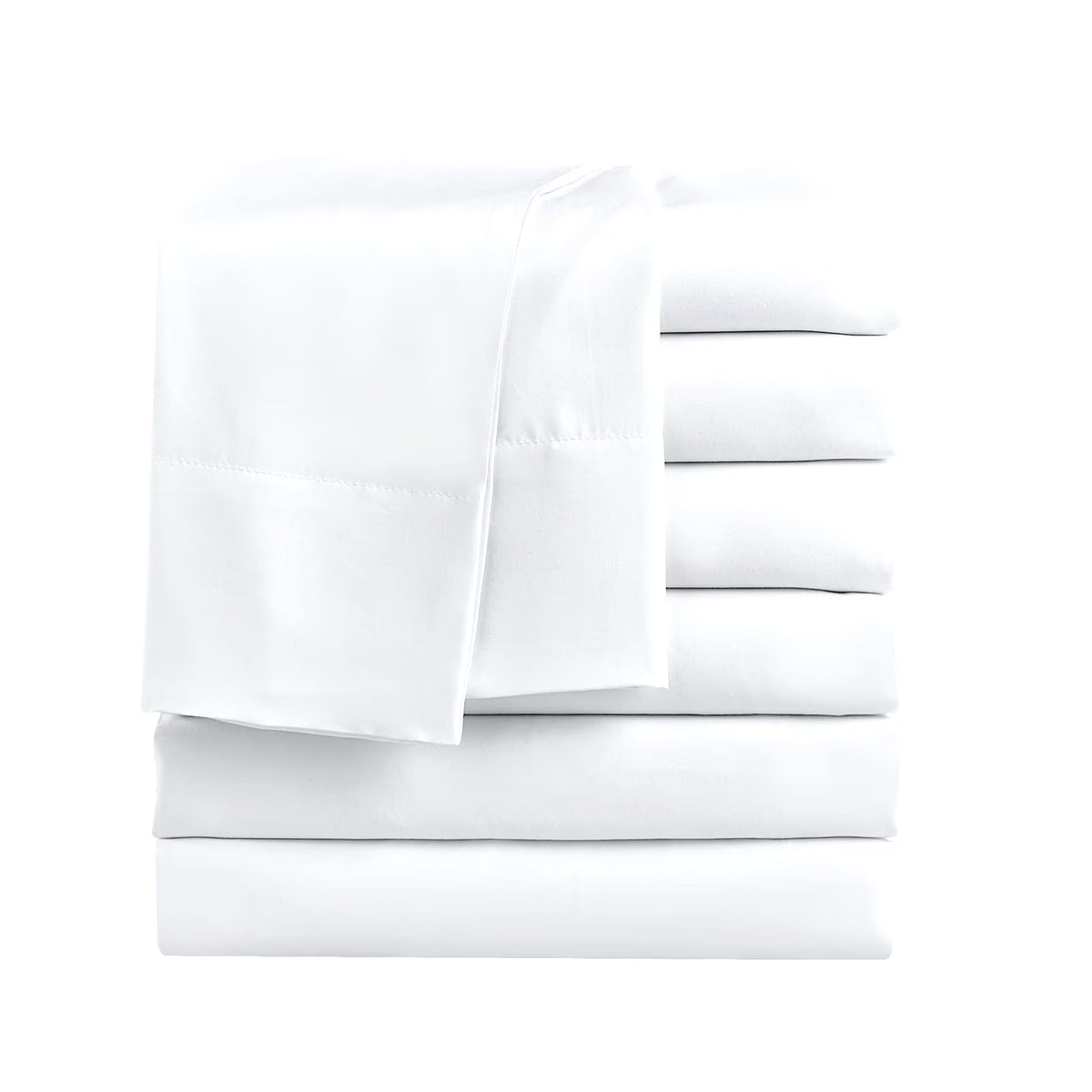 White Cooling Microfiber Twin Size Flat Sheets 6-Pack A726