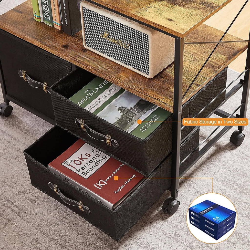 3 Drawer Rolling File Cabinet with Storage Shelf A537