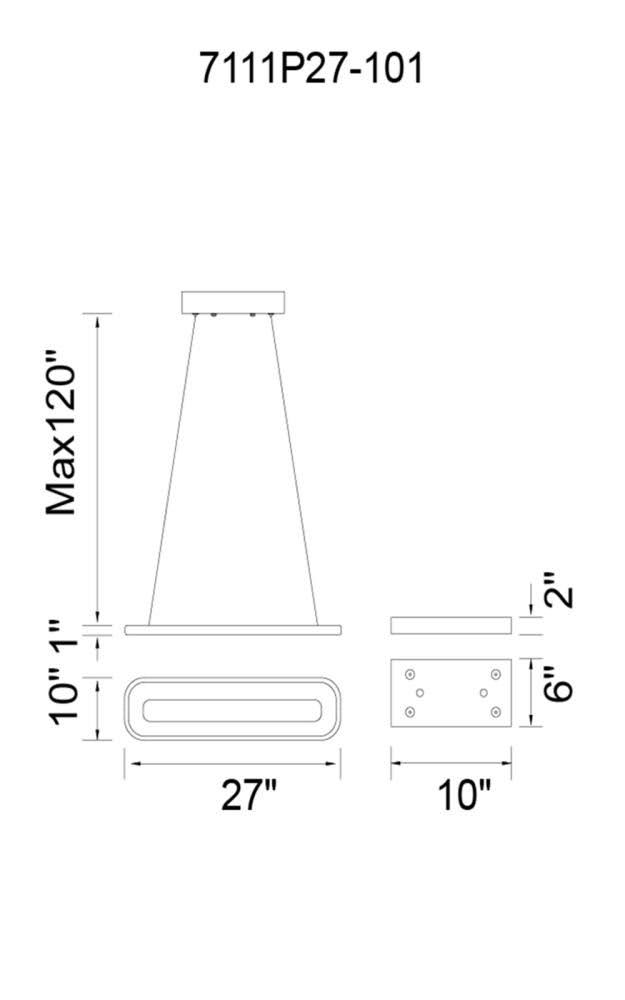Black Finish LED Island Chandelier I987