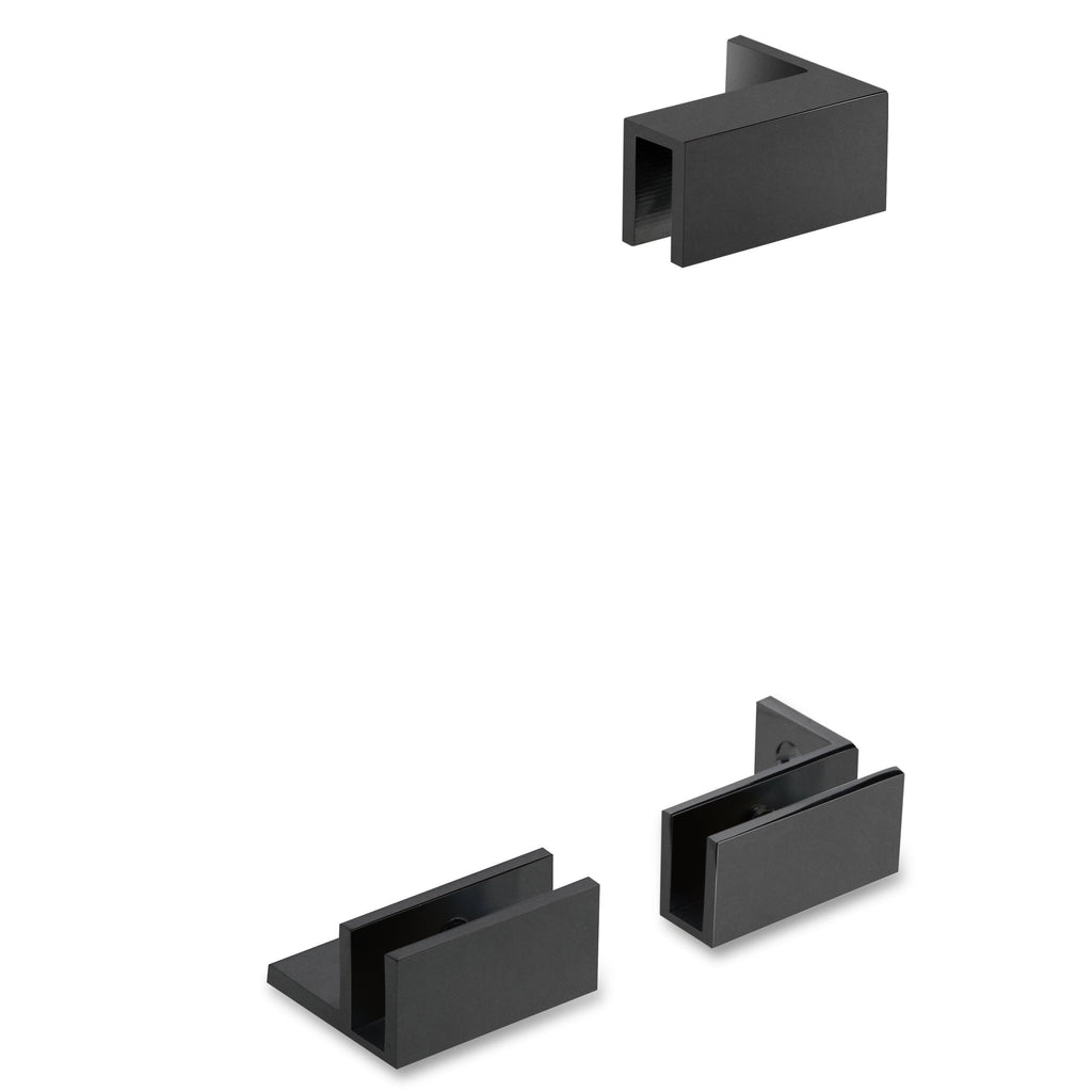 Frameless Fixed Glass Shower Panel Matte Black W77012