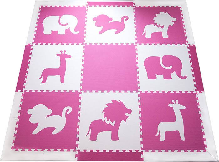Dark Pink White Kids Play Mat Sets I953