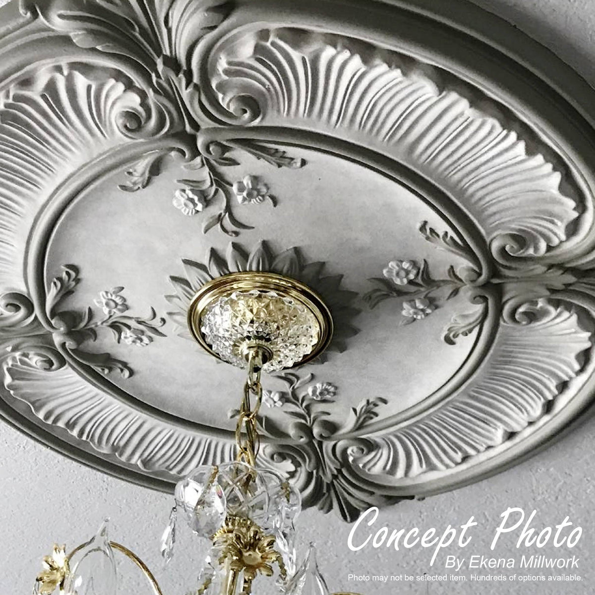 Silver Hand-Painted Ceiling Medallion B69840