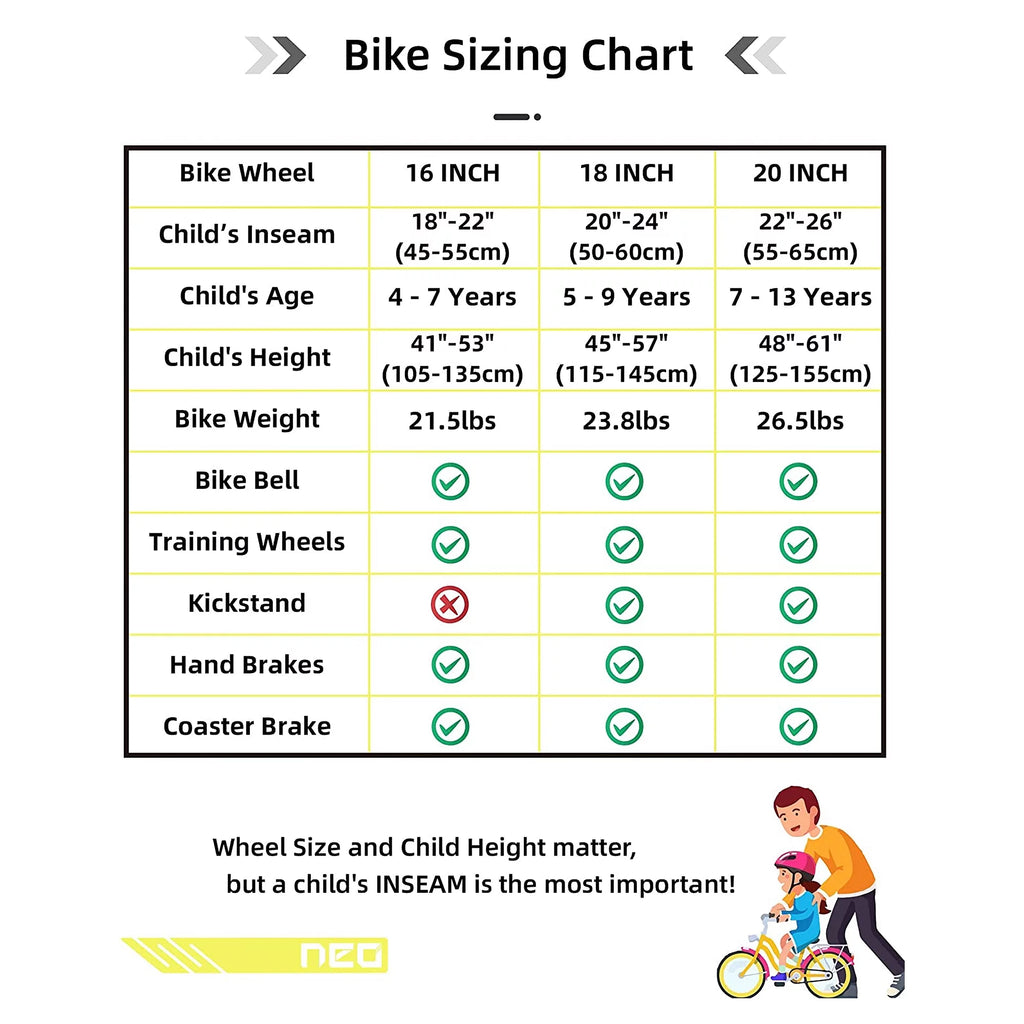Black 20 Kids Bike with Training Wheels C308