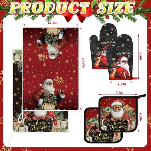 8 Pcs Christmas Kitchen Towel Oven Mitts and Pot Holders Set A821259