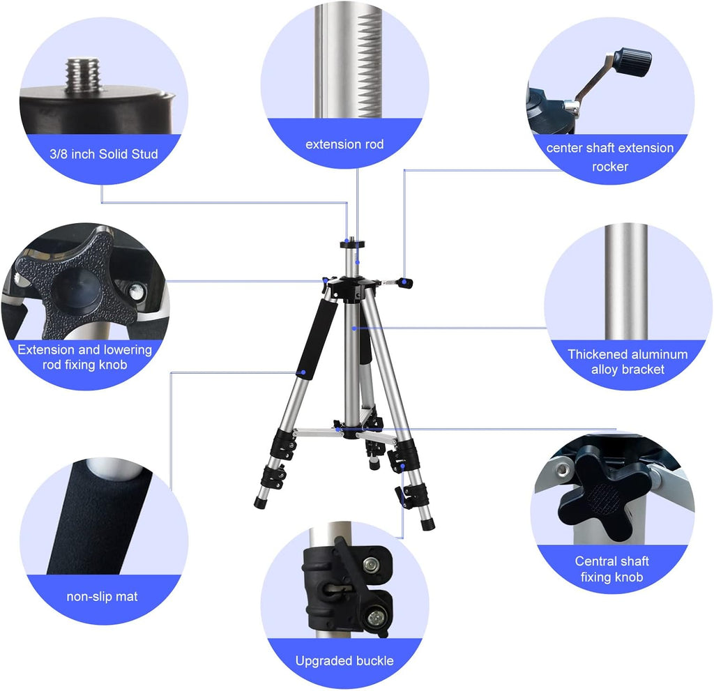 Adjustable Aluminum Tripod Stand with Tray and Ball Head F1074