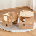 Montessori Weaning Table and Chair Set Natural Solid Wooden Kids Table Cube Chair M76995