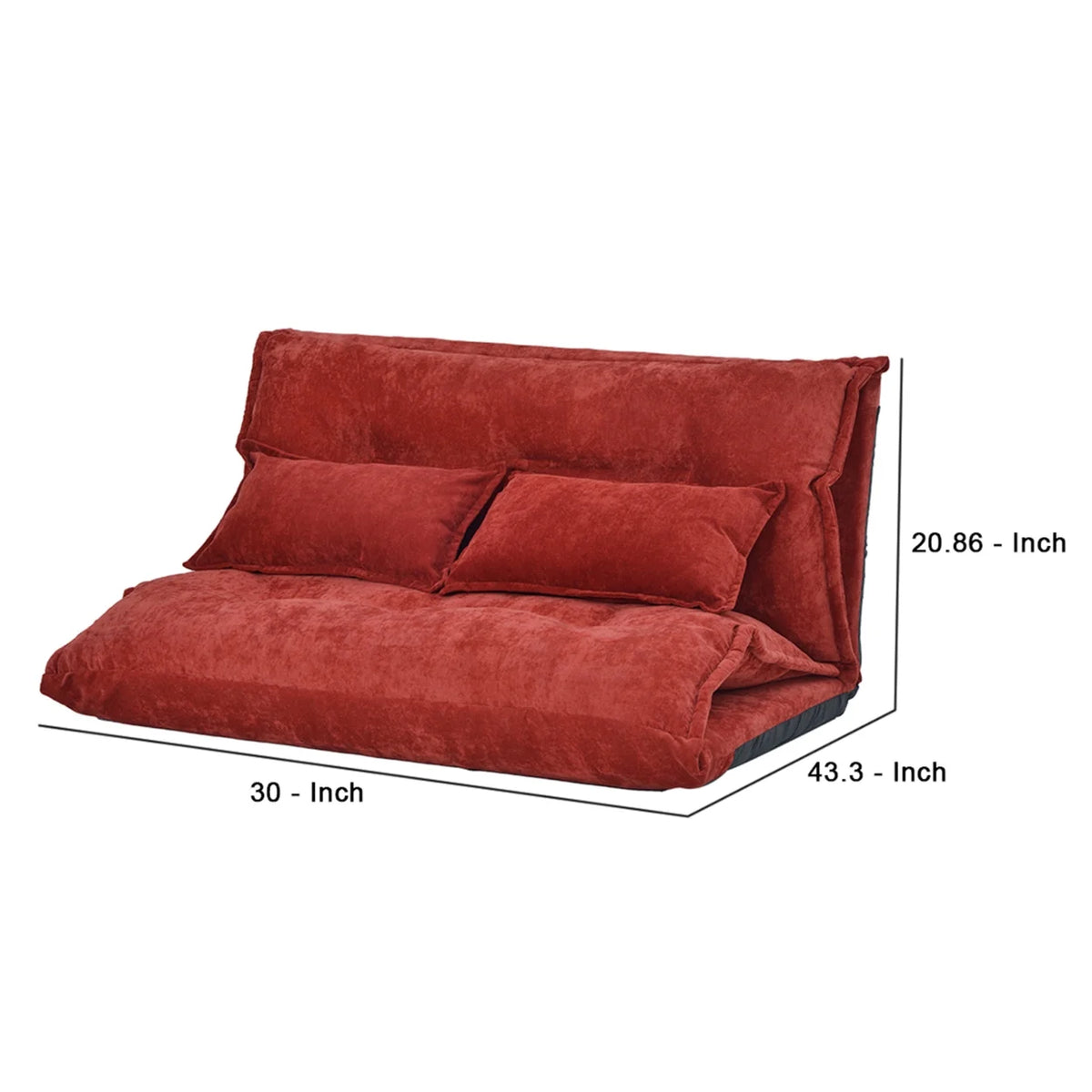 Red Sofa Bed with 5 Way Adjustable Back and Pillows I925