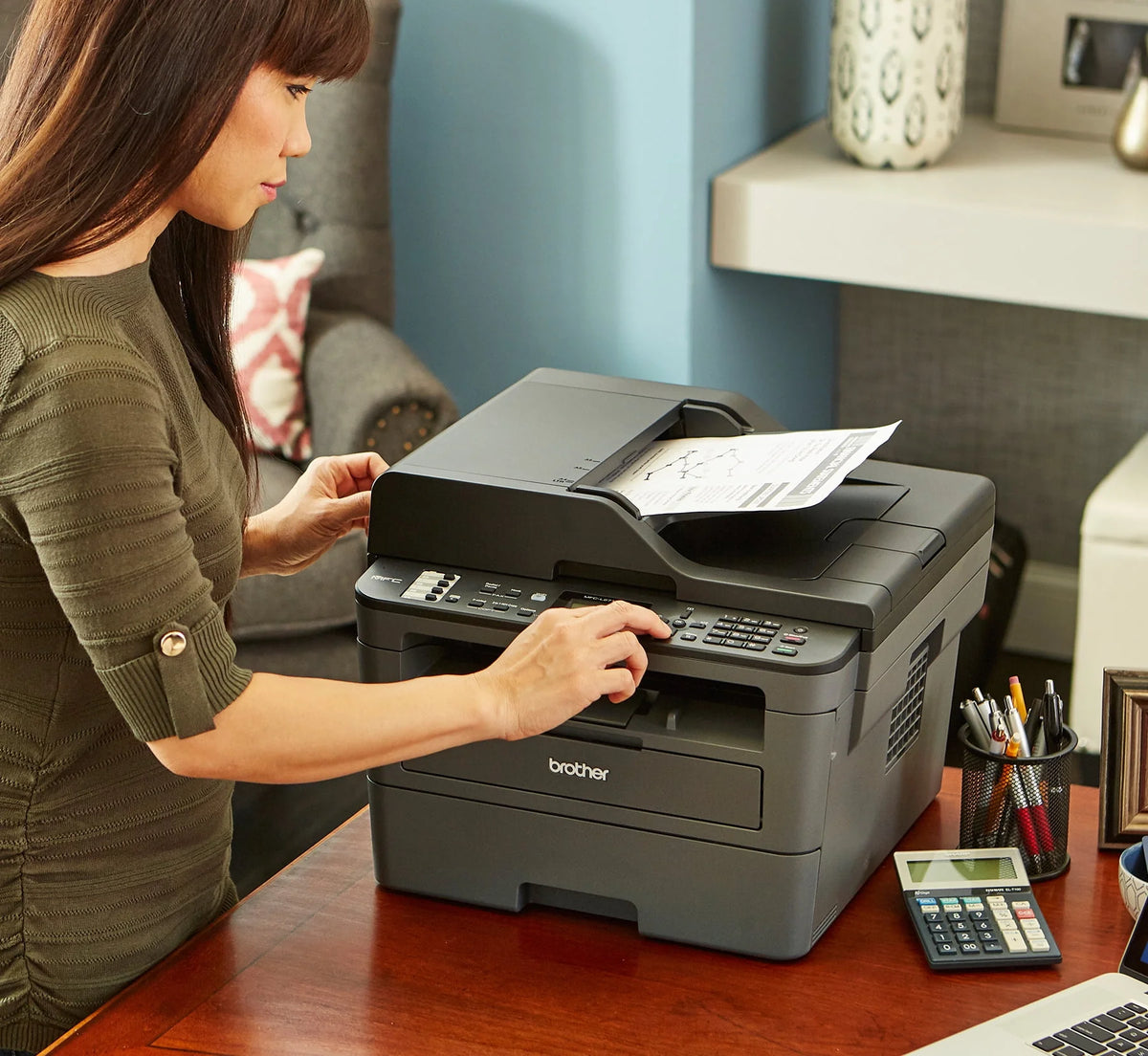 Monochrome Laser All-in-One Printer with Duplex Printing and Wireless Connectivity S9210