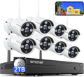 3MP Wireless Security Camera System with Audio, 8CH NVR, 8Pcs 3MP WiFi IP Cameras, 2TB Hard Drive O276652