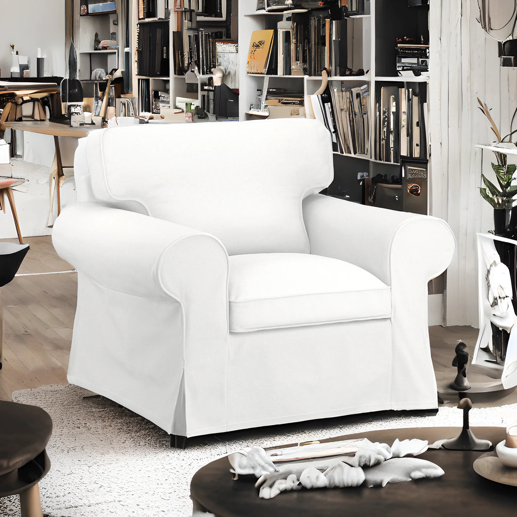 White Armchair Slip Cover Q224365
