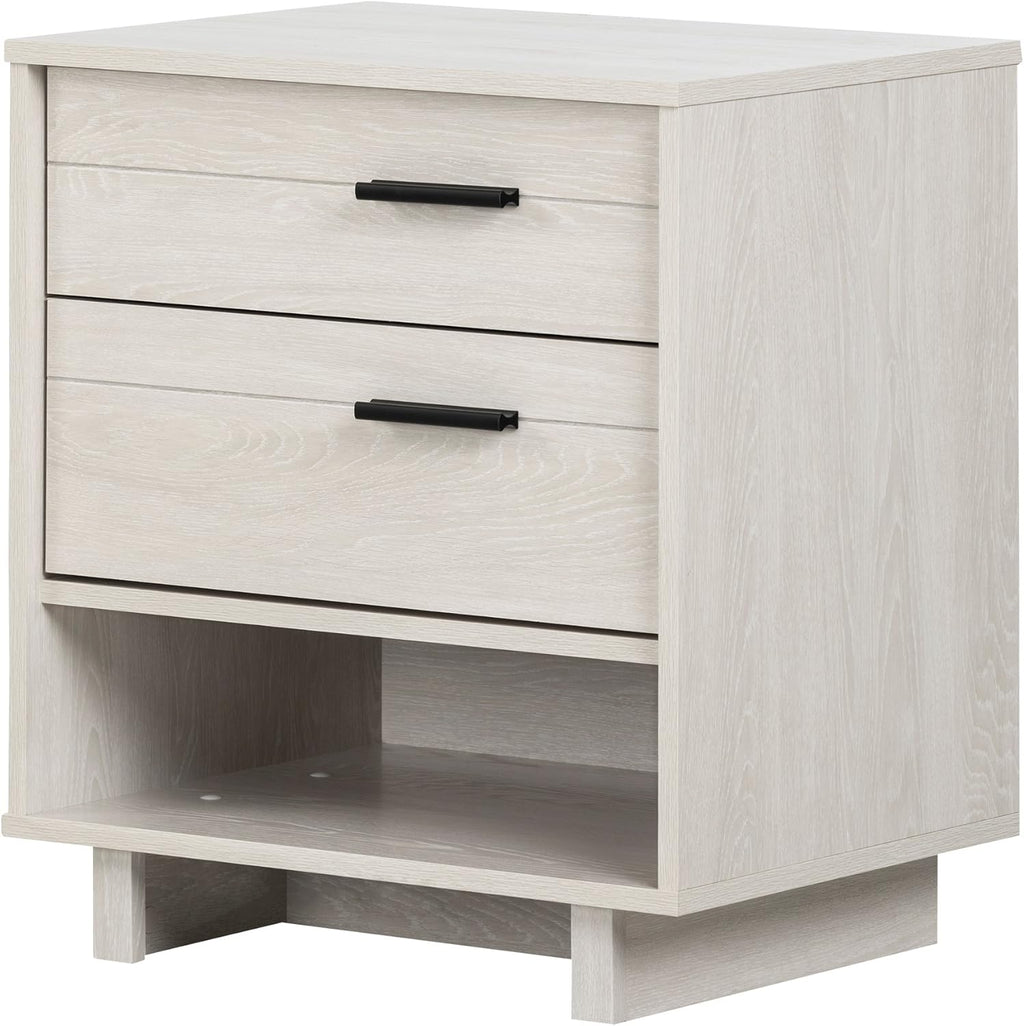 Gray Oak Nightstand with Cord Catcher Z6688