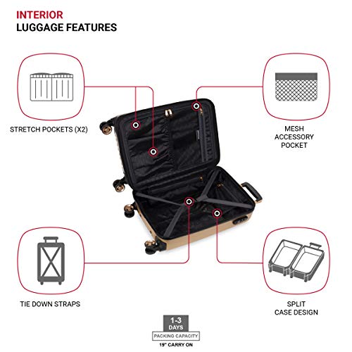 Gunmetal Expandable Hardside Luggage with Spinner Wheels and TSA Lock, Carry-On 19-Inch A864961