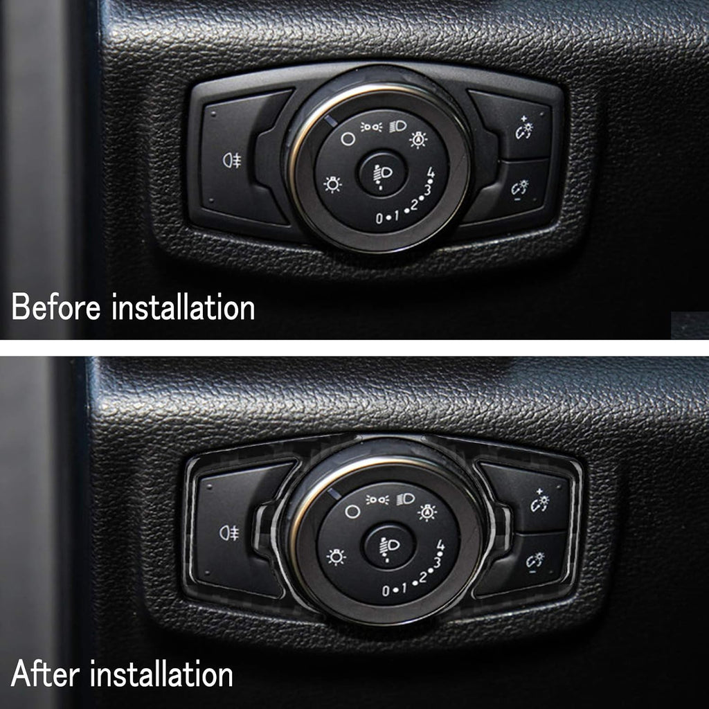 Carbon Fiber Headlight Switch Frame Trim Cover 2PCS V798