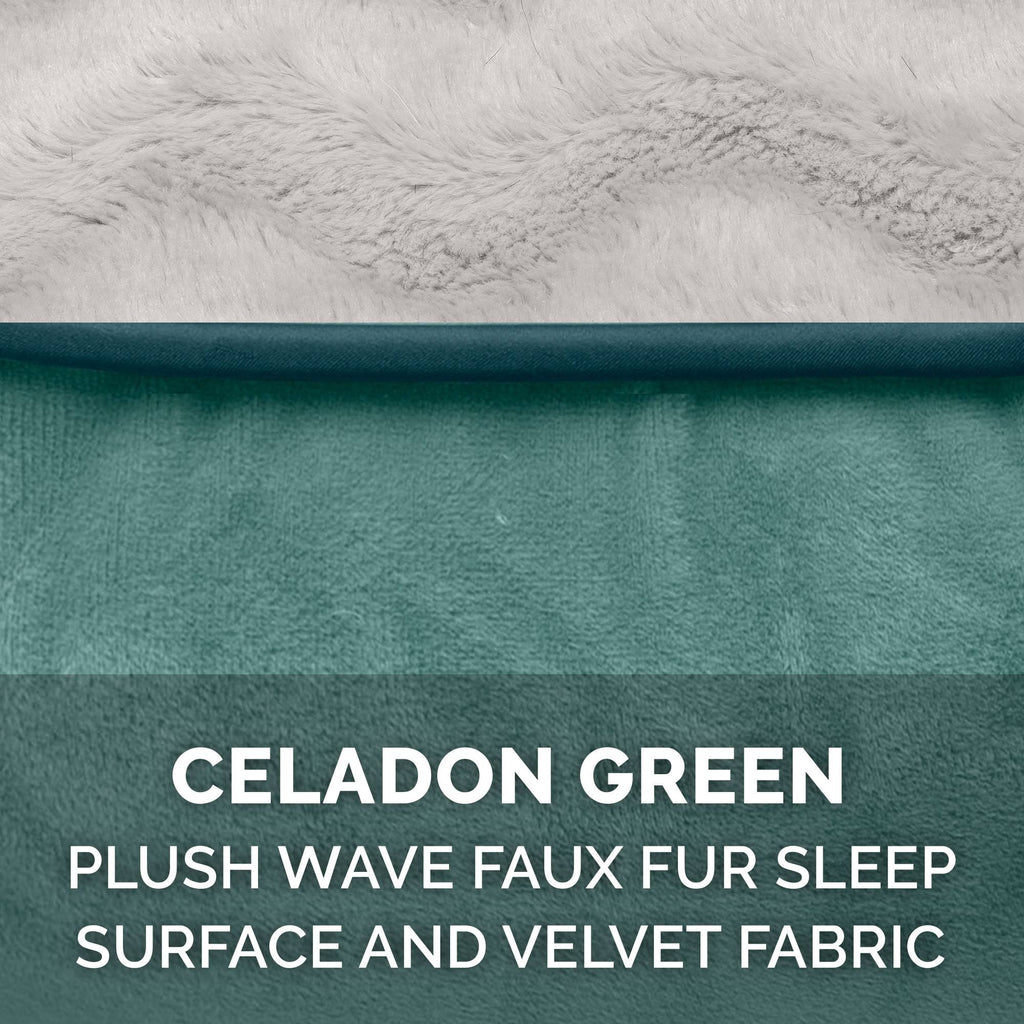 Celadon Green Velvet Sofa Dog Bed H2393