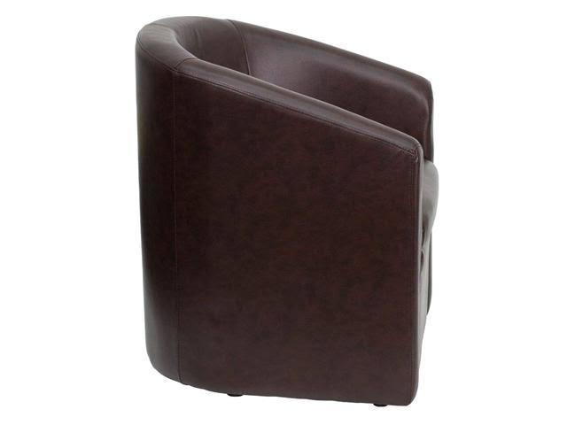 Brown Leather Barrel-Shaped Guest Chair Y505