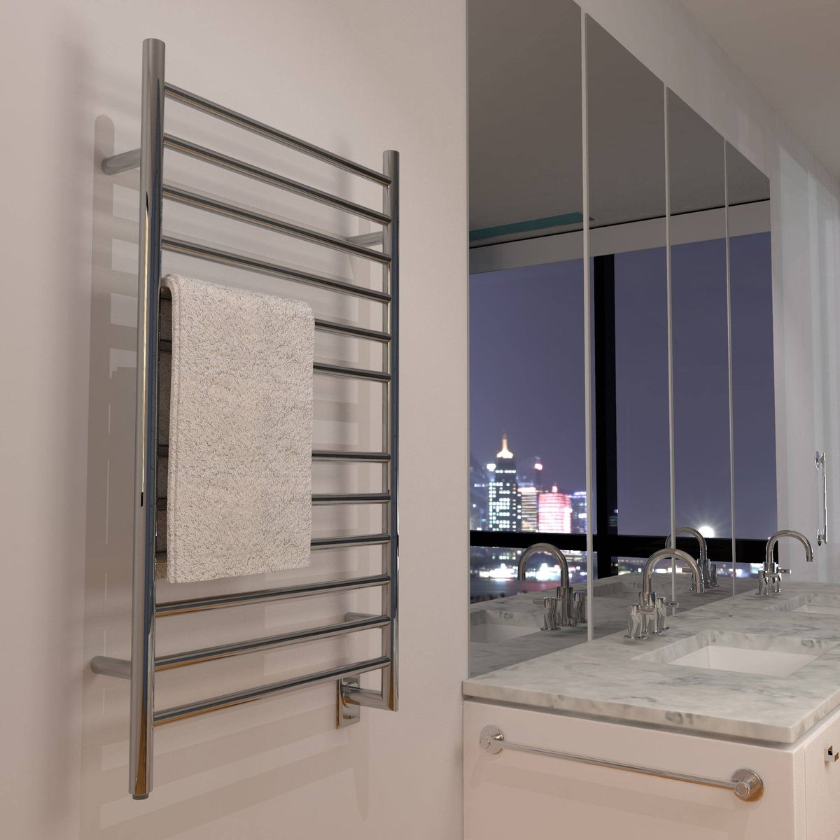 Polished Stainless Curved Towel Warmer X70927