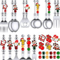 12 Sets Beadable Spoon Fork Set Christmas Kitchen Utensils N2921