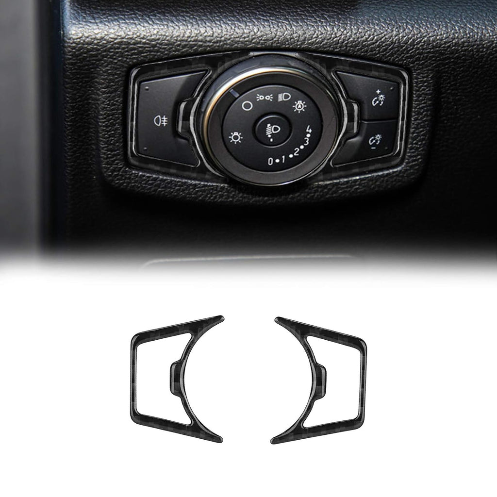 Carbon Fiber Headlight Switch Frame Trim Cover 2PCS V798