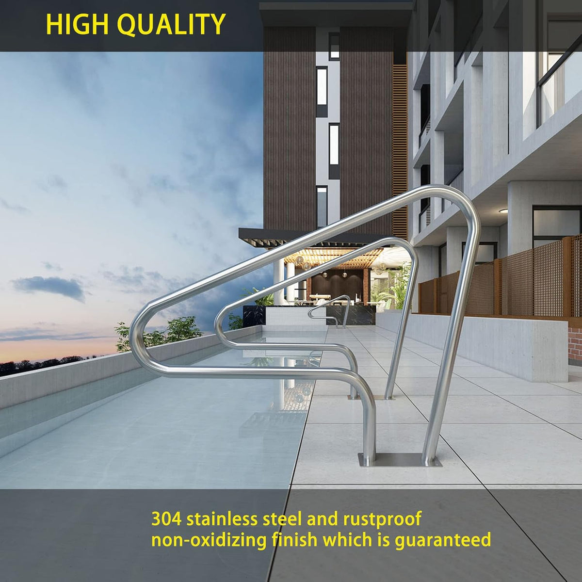 Rustproof Stainless Steel Pool Handrail V11017