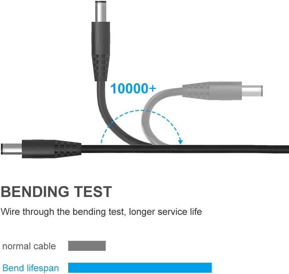 5V DC Power Cable USB to DC 5.5x2.1mm Plug Charger Cord with 10 Connector Tips T2765