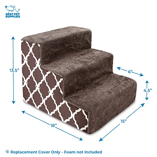 Brown Lattice 3-Step Foam Pet Steps Cover F4212