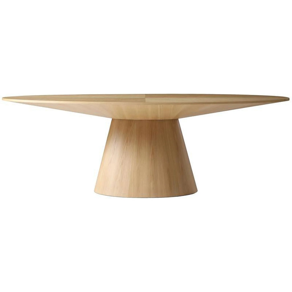 Oval Top Wood Veneer Dining Table in White Oak Z4167
