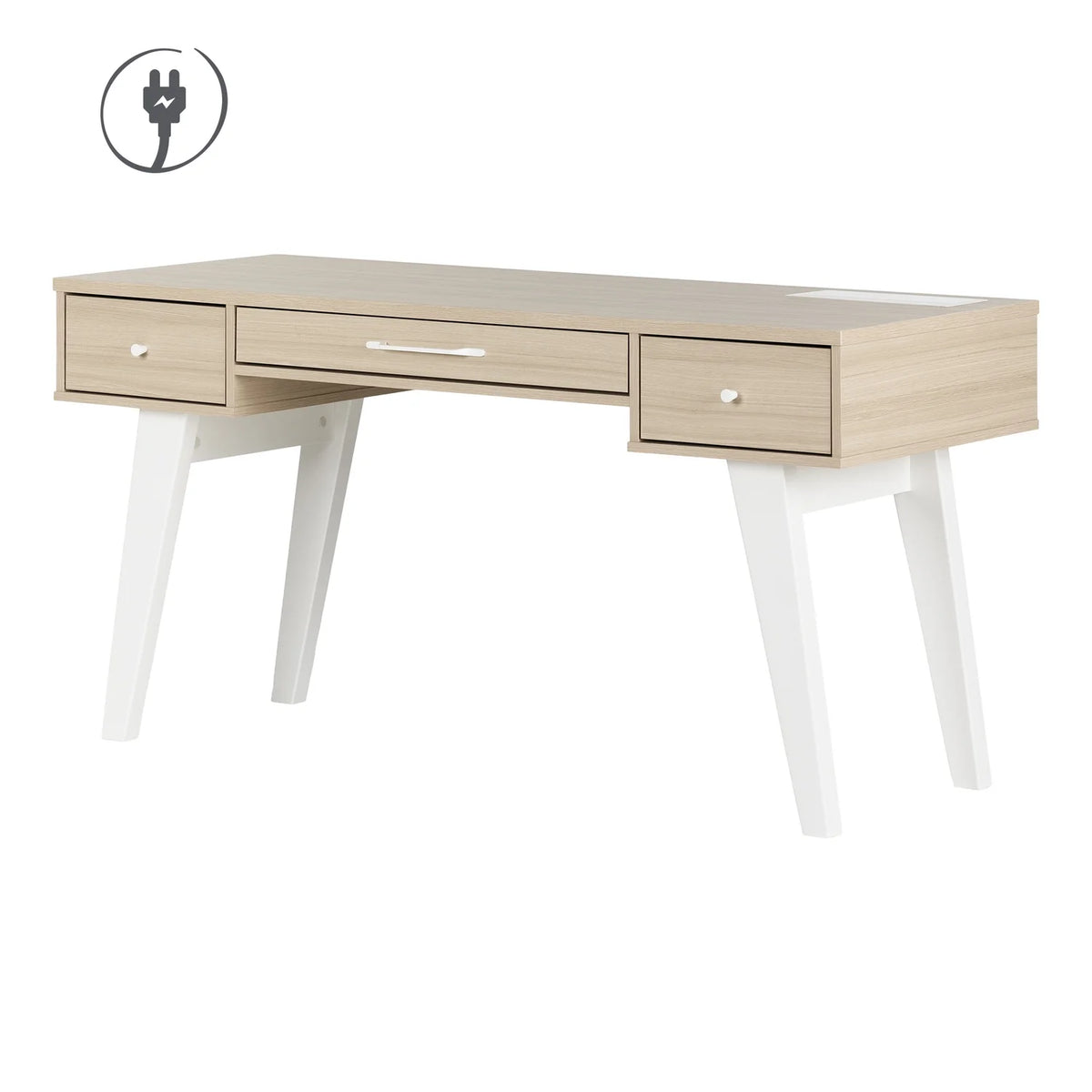 White Engineered Wood Desk F9277
