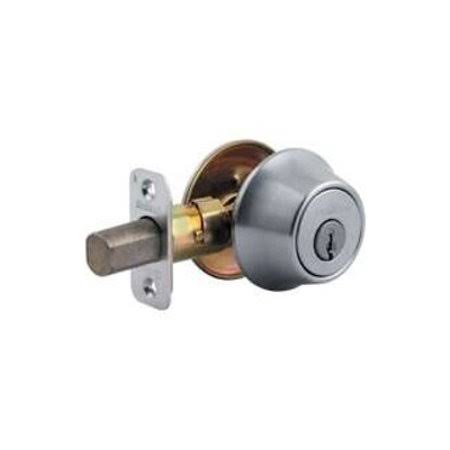 Satin Chrome Single Cylinder Deadbolt (Case of 3) K81497