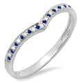 10K White Gold Sapphire Diamond Stackable Ring Z6064