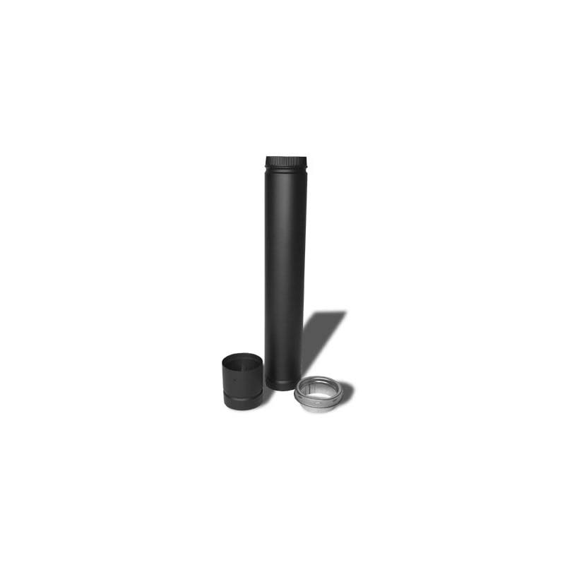 6x22 Inner Diameter Double Wall Stove Pipe Kit with Telescopic Pipe Black I850320