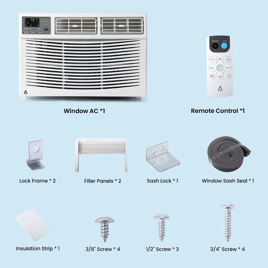 6,000 BTU Window-Mounted Air Conditioner with Remote/APP Control N870622