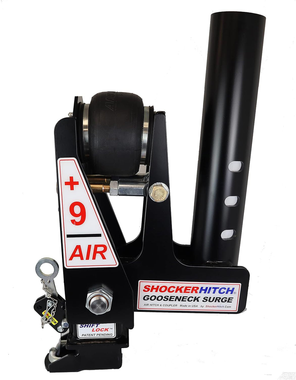 Gooseneck Air Hitch & Coupler, Round 3-15/16 Angled Pin 30K SL Coupler B363