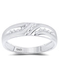 10kt White Gold Mens Diamond Wedding Band Ring 1/8 Cttw Size 8 O3561