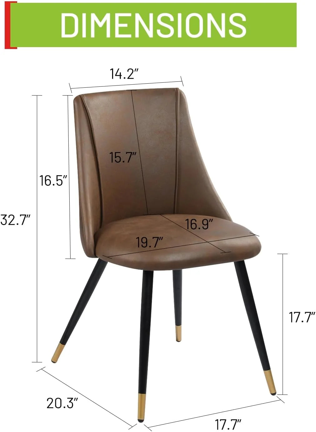 Upholstered Faux Leather Dining Chairs Set of 2 P4640