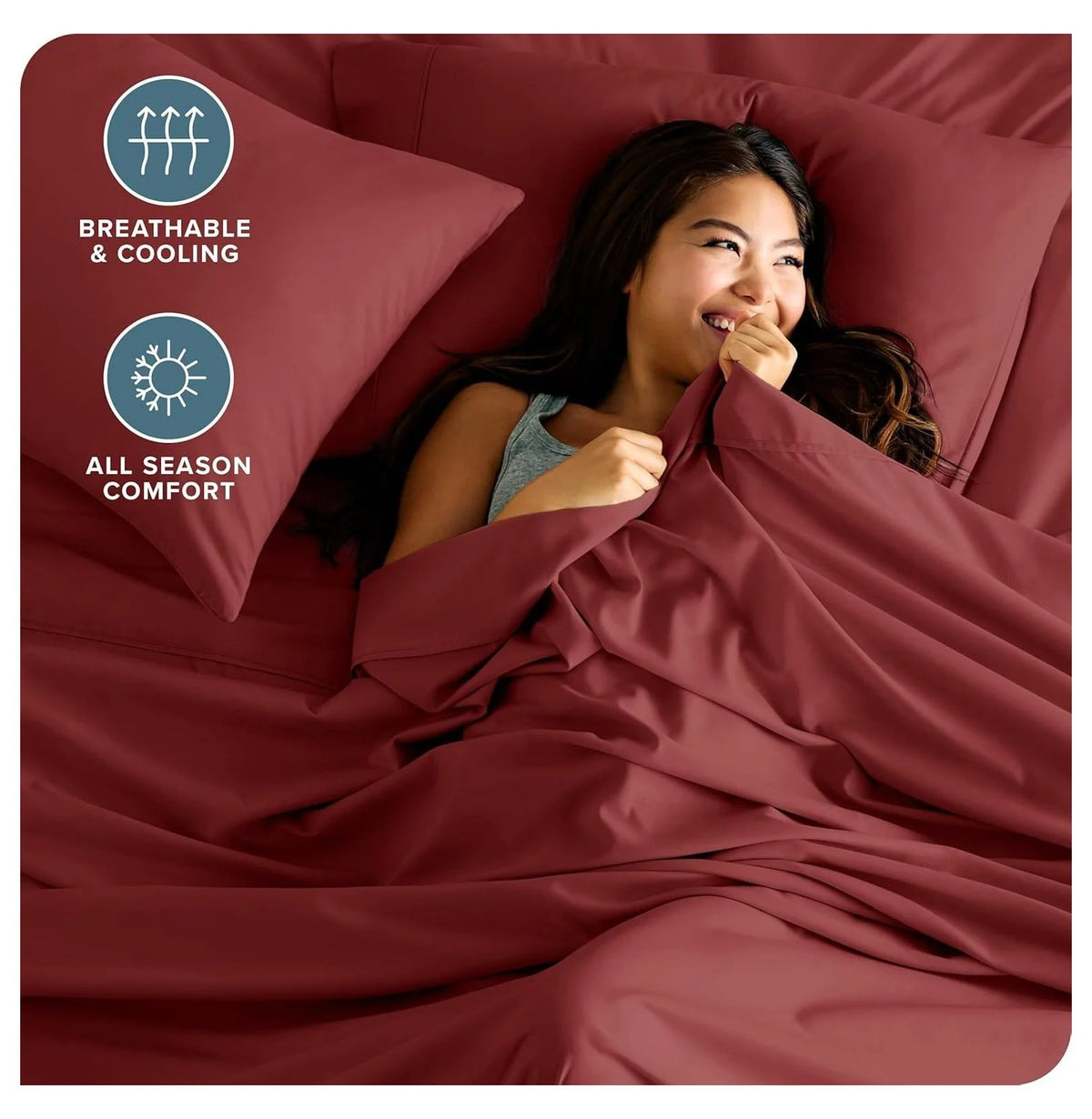 Rosewood 4 Piece Ultra-Soft Microfiber Full Bed Sheets O439979