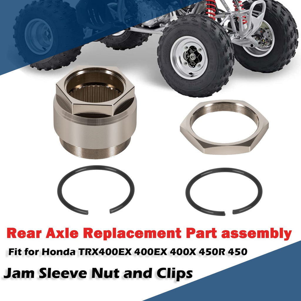 Rear Axle Lock nut Assembly with Jam Sleeve nut and Clips Pack of 2 G3987