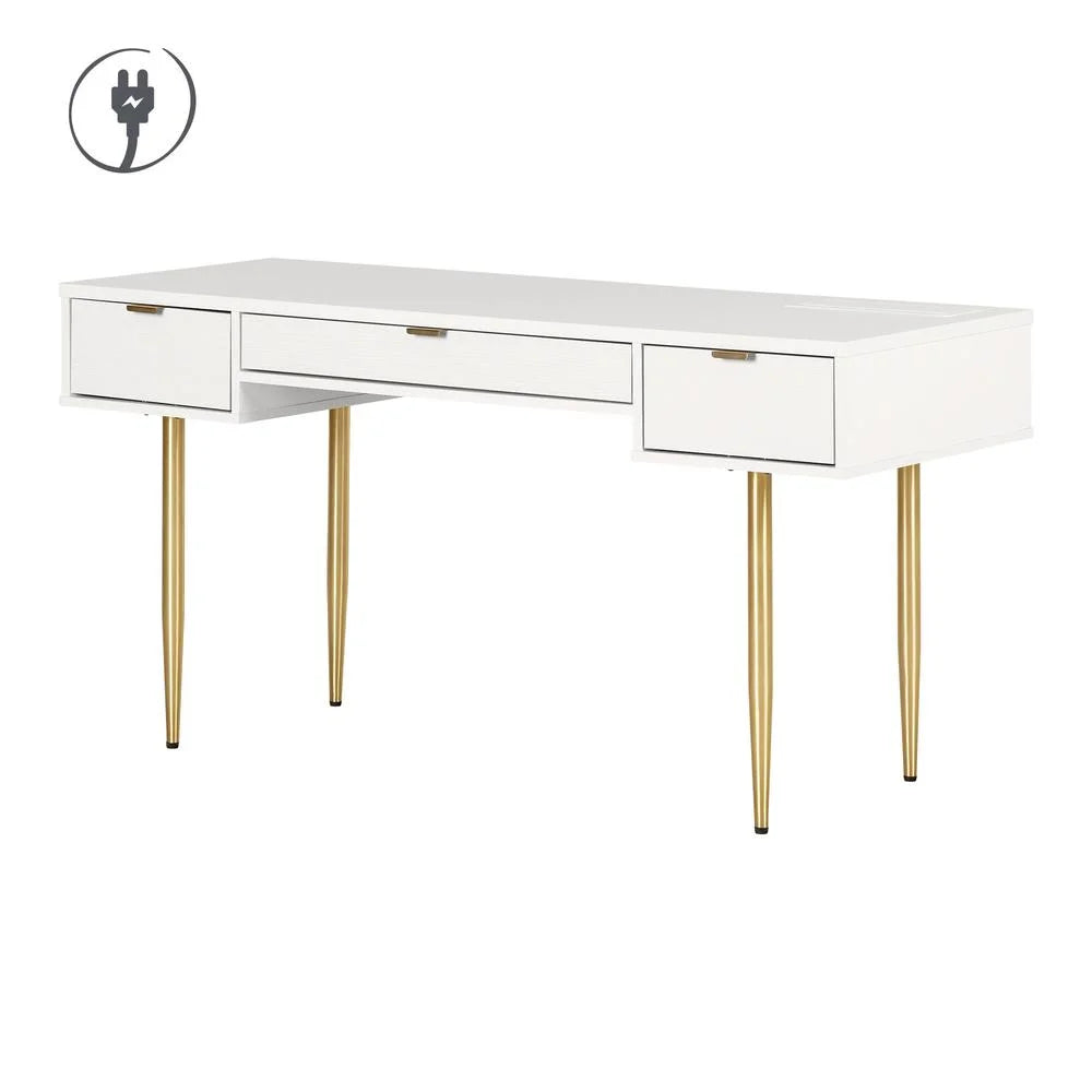 White Engineered Wood Desk F9277