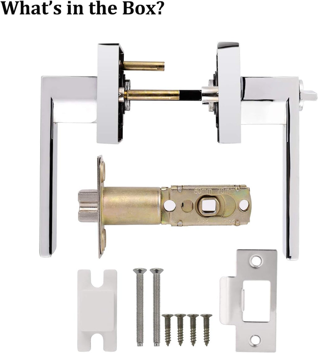 Polished Chrome Square Privacy Levers 5 Pack Z88812
