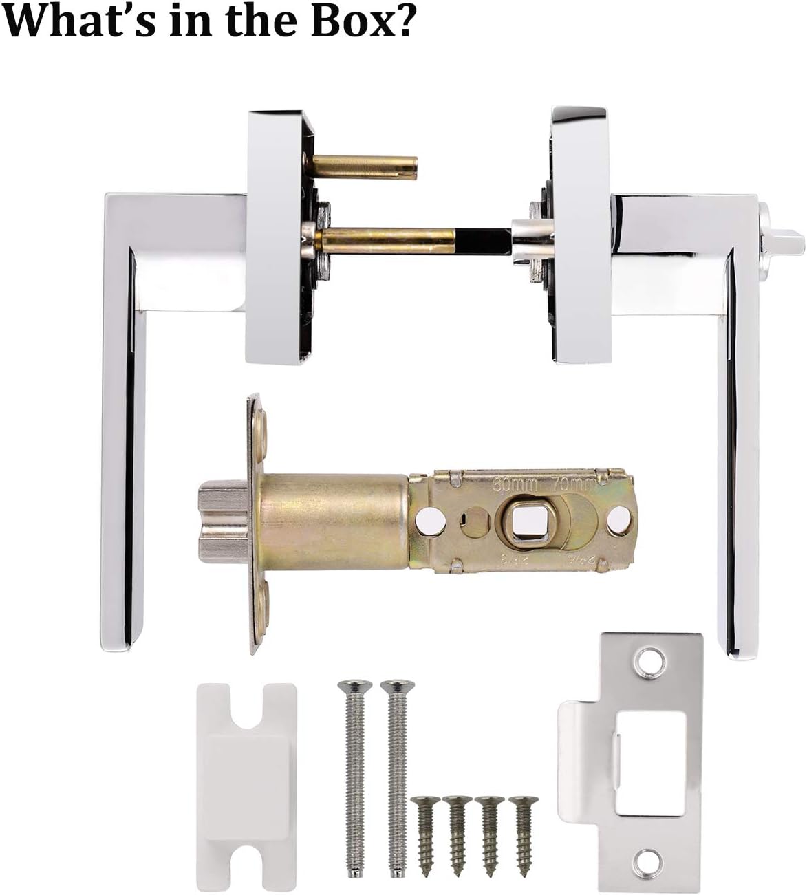 Polished Chrome Square Privacy Levers 5 Pack Z88812