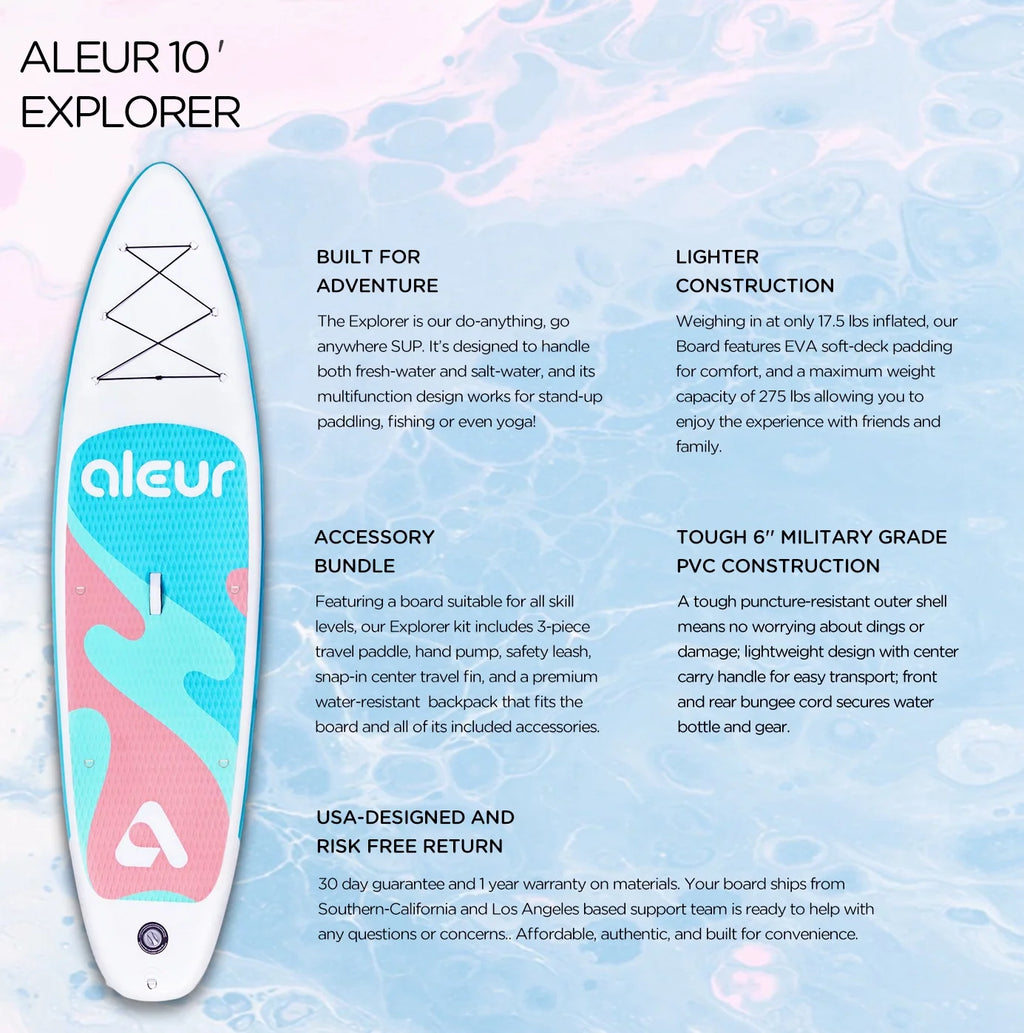 Inflatable Stand Up Paddle Board Package with Backpack, Leash, Paddle and Hand Pump U734