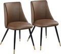 Upholstered Faux Leather Dining Chairs Set of 2 P4640