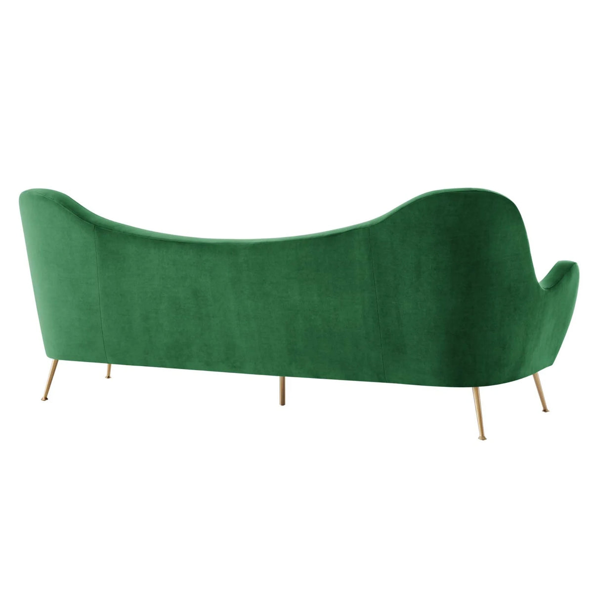 Velvet and Stainless Steel Sofa in Emerald Green Q8885