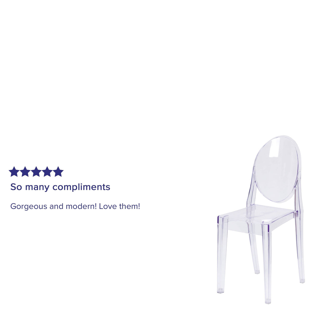 4pk Transparent Crystal Stack Chair C593