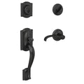 Matte Black Single Cylinder Door Handleset with Door Lever E9016