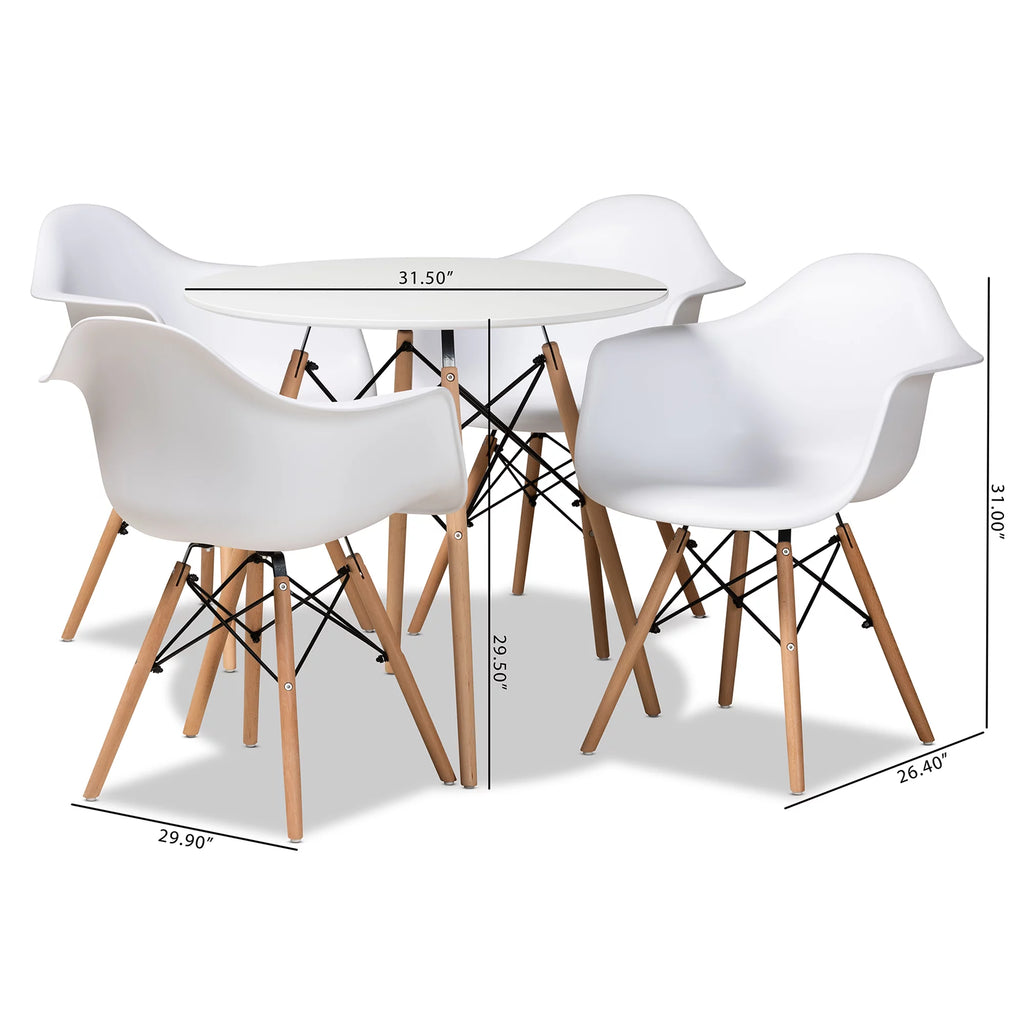 White 5-Piece Dining Set R682780