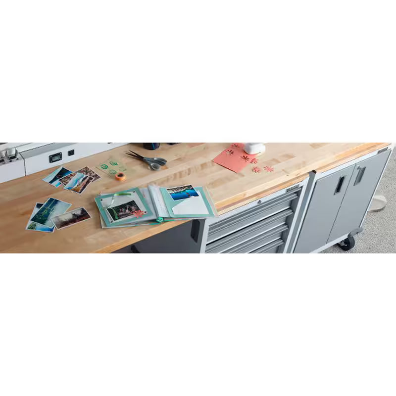 Adjustable Height Workbench with Hardwood Top E74670