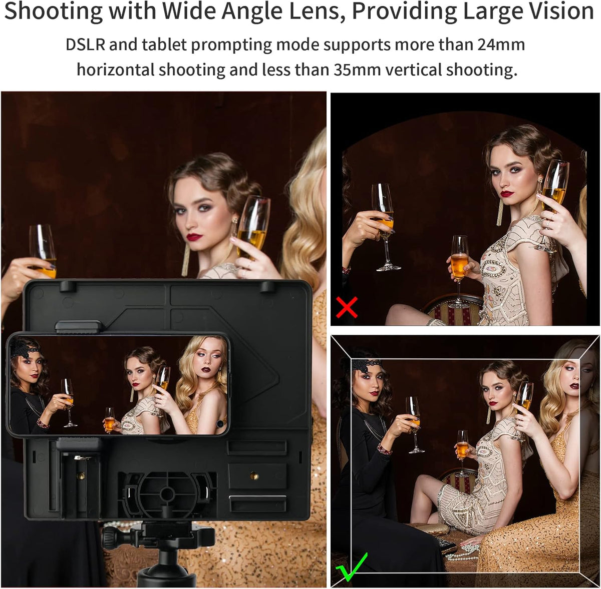 10 Folding Teleprompter for DSLR Smartphone and Tablet T12928